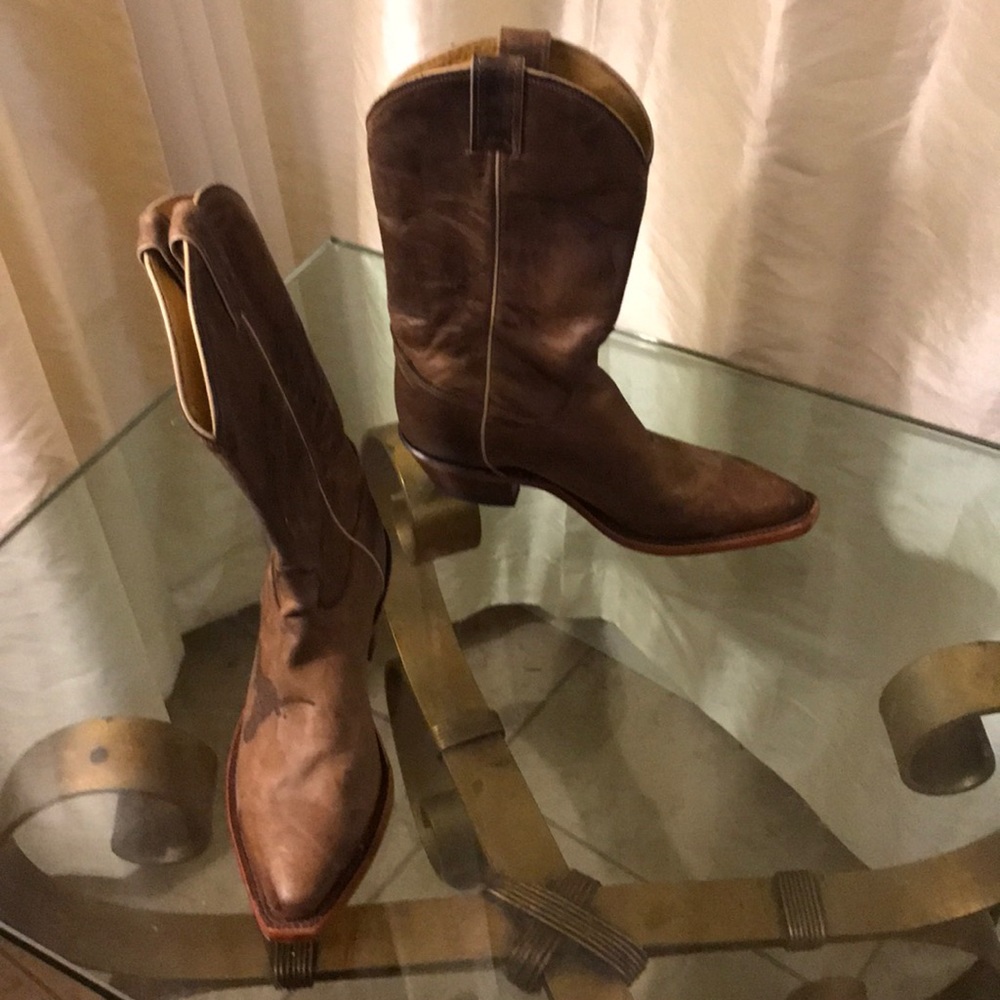 New Brown leather boots longhorn❤️